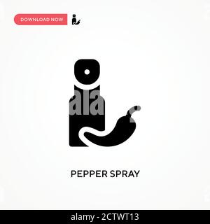 Icona vettore spray al pepe. . Illustrazione vettoriale semplice e moderna per siti Web o applicazioni mobili Illustrazione Vettoriale