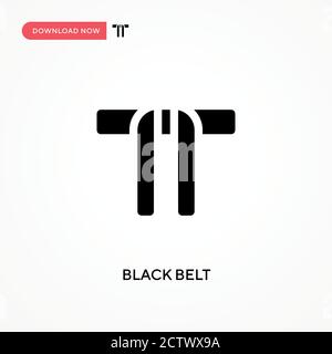 Icona vettore cintura nera. . Illustrazione vettoriale semplice e moderna per siti Web o applicazioni mobili Illustrazione Vettoriale