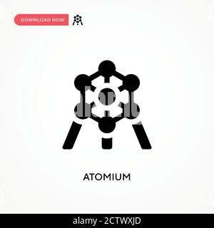 Icona vettore Atomium. . Illustrazione vettoriale semplice e moderna per siti Web o applicazioni mobili Illustrazione Vettoriale