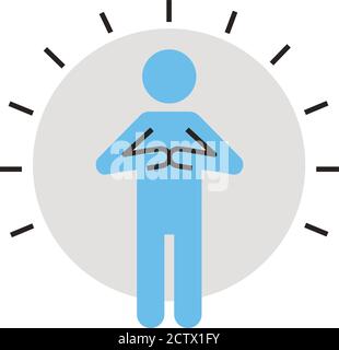 illustrazione vettoriale della linea di silhouette della figura umana e dell'icona dello stile di riempimento design Illustrazione Vettoriale