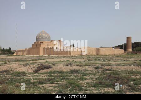 La moschea di Saveh Friday fu costruita nel XII secolo durante il periodo del Grande Seljuk. L'arte delle piastrelle Seljuk nella moschea è notevole. Markazi, Iran. Foto Stock