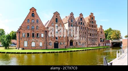 Salzspeicher (deposito di sale) casa a Lubeck (Lübeck), Schleswig-Holstein, Germania Foto Stock