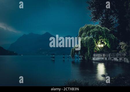 vista fantastica sul lago d'iseo Foto Stock