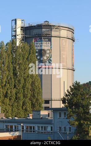 Ex caldaia a gas nel distretto di Heckinghausen, oggi luogo di eventi culturali. Wuppertal, Germania, Europa. Foto Stock