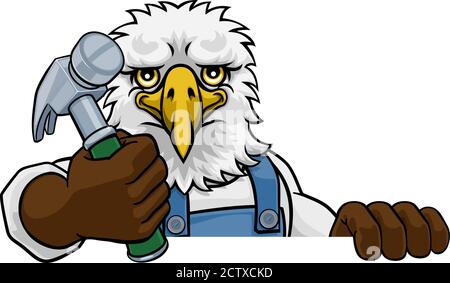 Eagle falegname tuttofare Builder Azienda martello Illustrazione Vettoriale