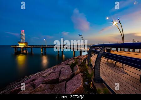 Brent Street Pier, Burlington, Ontario Canada Foto Stock