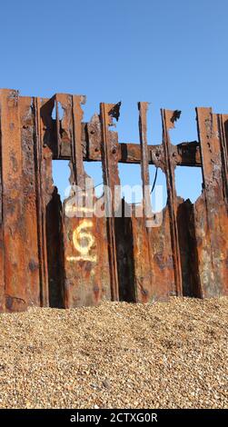 Difesa del mare, Bawdsey, Suffolk Foto Stock