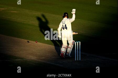 Jamie Porter di Essex in azione durante il terzo giorno della finale del Bob Willis Trophy a Lord's, Londra. Foto Stock