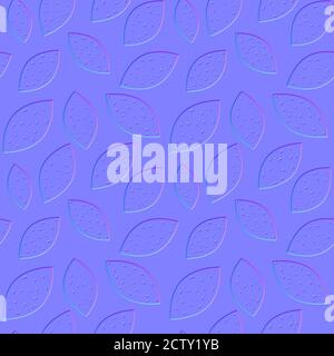 Mappa normale dei limoni di doodle, texture di pattern senza giunture per l'uso in programmi 3D, rendering 3d Foto Stock