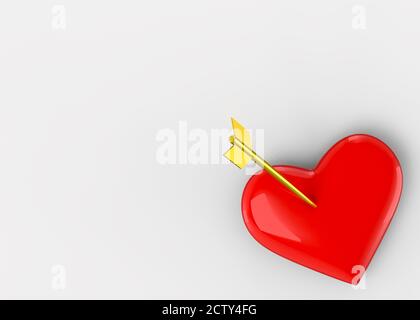 Cuore e sfondo freccia - 3D Foto Stock