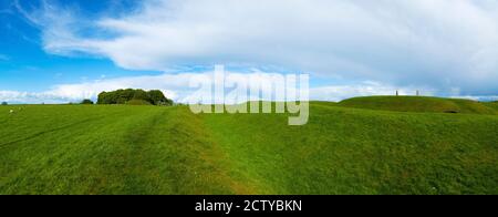 LIA fail pietra su una collina, collina di Tara, Contea di Meath, Repubblica d'Irlanda Foto Stock