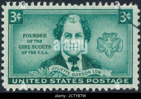 Girl Scouts Fondatore Juliette Gordon Low Postage Stamp stock photo Adulto, Fame, ragazza Scout, orizzontale, immagine SaveVernon, Connecticut, USA - Marzo 29, Foto Stock