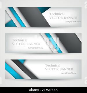 Set di banner con linee di carta. Business Design modello. Illustrazione Vettoriale