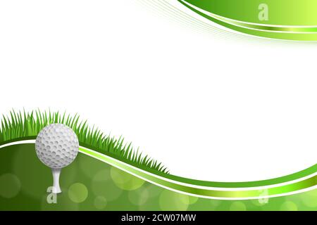 Sfondo astratto verde golf sport pallina bianca illustrazione vettore Illustrazione Vettoriale