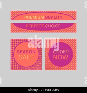 Modelli modificabili vettoriali semplici. Design astratto moderno per web, promo, annunci, banner, social media ecc. Illustrazione Vettoriale