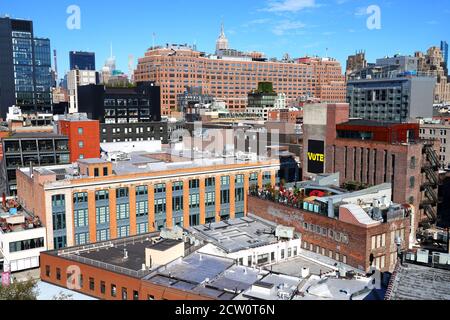 NEW YORK, NY - 20 SETTEMBRE 2020- Vista del quartiere Meatpacking a Manhattan, New York City, Stati Uniti, visto dal Whitney Museu Foto Stock