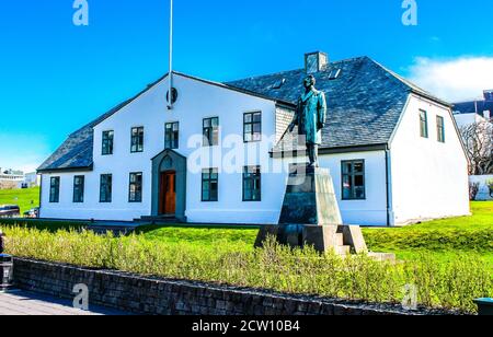 Casa del Gabinetto (Stjornarrad). Reykjavik, Islanda Foto Stock