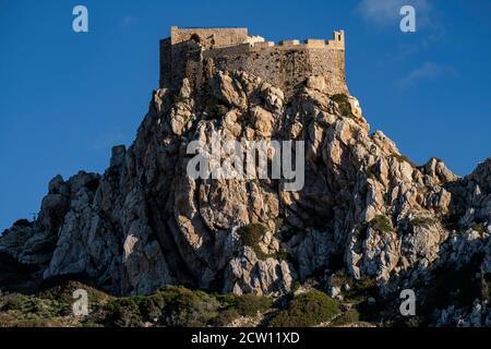 Castillo de Cabrera, Parque nacional marítimo-terre del Archipiélago de Cabrera, Mallorca, Isole Baleari, Spagna Foto Stock