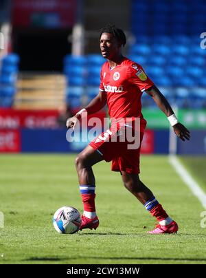 26 settembre 2020; Cardiff City Stadium, Cardiff, Glamorgan, Galles; Campionato di calcio inglese della Lega Calcio, Cardiff City contro Reading; Omar Richards di Reading Foto Stock