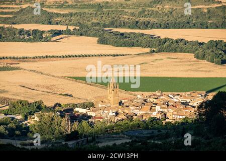 Campi coltivati vicino a Loarre, Huesca, Spagna Foto Stock