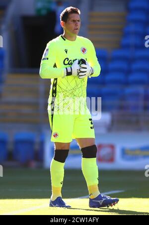 26 settembre 2020; Cardiff City Stadium, Cardiff, Glamorgan, Galles; Campionato di calcio inglese della Lega Calcio, Cardiff City versus Reading; Rafael of Reading Foto Stock