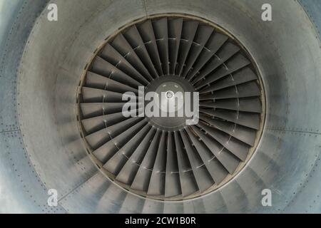 ventola del motore di un aereo Foto Stock