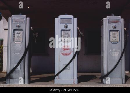 Olympic gas Pumps, San Diego, California, USA, John Margolies Roadside America Fotografia Archivio, 1978 Foto Stock
