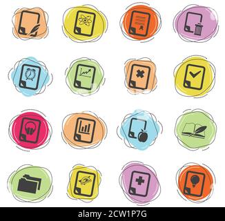 Documenti di set di icone Illustrazione Vettoriale