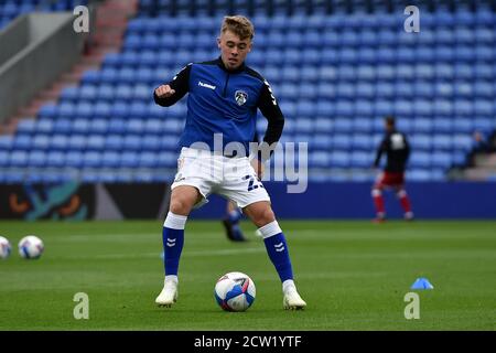 Oldham, Regno Unito. 26 Settembre 2020. OLDHAM, INGHILTERRA. 26 SETTEMBRE 2020 Oldham's Alfie McCalmont prima della partita Sky Bet League 2 tra Oldham Athletic e Crawley Town al Boundary Park di Oldham sabato 26 settembre 2020. (Credit: Eddie Garvey | MI News ) Credit: MI News & Sport /Alamy Live News Foto Stock