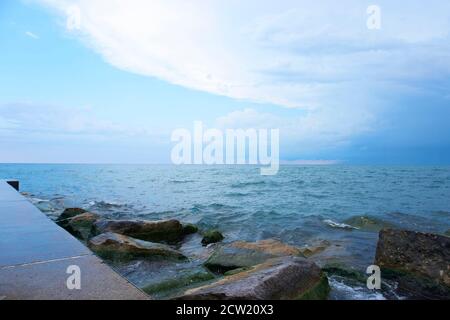 Lago Michigan, al largo delle rive del Kenosha Wisconsin. Foto Stock