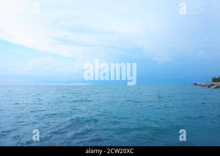 Lago Michigan, al largo delle rive del Kenosha Wisconsin. Foto Stock