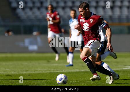 Andrea Belotti (Torino FC) durante Torino vs Atalanta, calcio italiano Serie A match, Torino, Italia, 26 set 2020 Foto Stock
