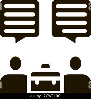 Affare conversazione di due uomini d'affari icona Vector Glyph Illustrazione Illustrazione Vettoriale
