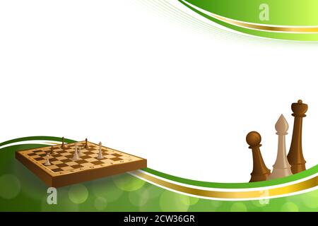 Sfondo astratto gioco di scacchi verde oro marrone beige figure da tavolo vettore di illustrazione Illustrazione Vettoriale