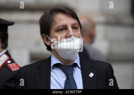 Foto Archivio, Italia. 27 Settembre 2020. Pasquale Tridico arriva in Banca D (Luigi Mistrulli/Fotogramma, Foto ARCHIVIO - 2020-09-27) p.s. la foto e' utilizzabile nel messaggio del contenuto in cui e' stata attaccata, e senza intenzione di diffondere il decoro delle persone Rappresentate Credit: Independent Photo Agency/Alamy Live News Foto Stock