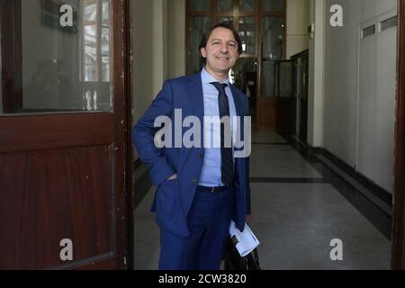 Foto Archivio, Italia. 27 Settembre 2020. ROMA, 01 Aprile 2019 Pasquale Tridico (Presidente INPS) dura la presentazione del rapporto Ocse Economic Survey of Italy 2019 ph. (Luigi Mistrulli/Fotogramma, Foto ARCHIVIO - 2020-09-27) p.s. la foto e' utilizzabile nel messaggio del contenuto in cui e' stata sbattata, e senza intenzione difamatorio del decoro delle persone Rappresentate Credit: Independent Photo Agency/Alamy Live News Foto Stock