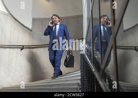 Foto Archivio, Italia. 27 Settembre 2020. ROMA, 01 Aprile 2019 Pasquale Tridico (Presidente INPS) dura la presentazione del rapporto Ocse Economic Survey of Italy 2019 ph. (Luigi Mistrulli/Fotogramma, Foto ARCHIVIO - 2020-09-27) p.s. la foto e' utilizzabile nel messaggio del contenuto in cui e' stata sbattata, e senza intenzione difamatorio del decoro delle persone Rappresentate Credit: Independent Photo Agency/Alamy Live News Foto Stock