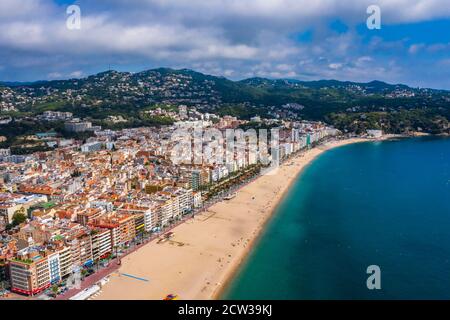 Vista aerea di Lloret de Mar sulla Costa Brava In Spagna Foto Stock