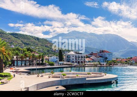 Porto Montenegro marina a Tivat, vista estiva Foto Stock