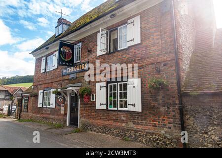 Il Checquers Pub nel villaggio di Fingist, Buckinghamshire, come visto negli omicidi di metà estate Foto Stock