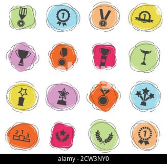 Medaglie e tropheys semplicemente le icone Illustrazione Vettoriale