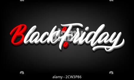 Scritta Black Friday. Layout del design di annunci, poster e cartelloni. Scritte a mano. "ursive". Illustrazione Vettoriale