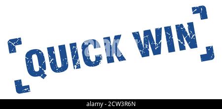 quick win timbro. segno di grunge quadrato su sfondo bianco Illustrazione Vettoriale