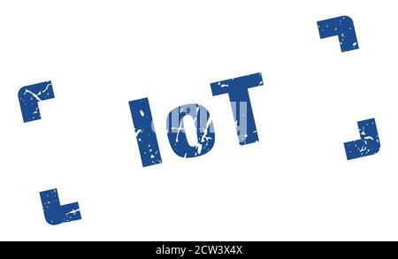 timbro iot. segno di grunge quadrato su sfondo bianco Illustrazione Vettoriale
