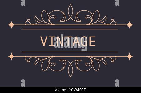 Vintage banner con ornamenti floreali e frecce vettoriali Illustrazione Vettoriale
