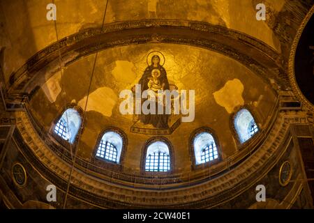 Mosaico bizantino a Hagia Sophia Foto Stock