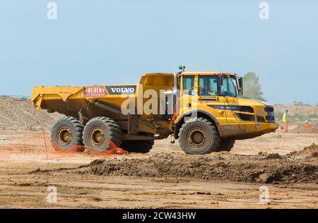 Consdructinon di una nuova strada a Bury St Edmunds, Suffolk, Regno Unito Foto Stock