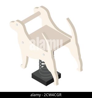 Giocattolo primaverile per cani per bambini. Parco giochi per bambini. Accessorio da esterno per pilota a molla Illustrazione Vettoriale