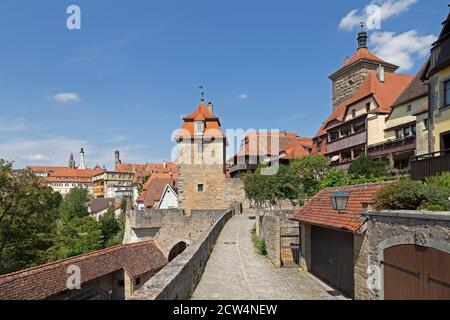 Kobolzeller Tor, città vecchia, Rothenburg ob der Tauber, Franconia centrale, Baviera, Germania Foto Stock