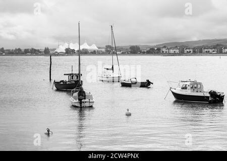 Barche nel porto di Minehead, Somerset Foto Stock